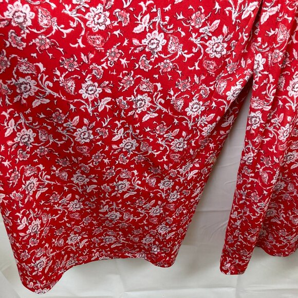 NWT Kaileigh Stitch Fix Sz L Delaney Red White Floral Wide Leg Crop Jumpsuit - Picture 5 of 10